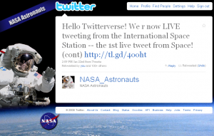Der erste Tweet aus dem Weltraum